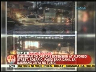 UB: Kahabaan ng Ortigas Extension at Alfonso Street, baha dahil sa nasirang linya ng tubig