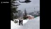 Italian soldiers evacuate stranded locals from villages near to hotel buried by avalanche