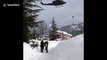 Italian soldiers evacuate stranded locals from villages near to hotel buried by avalanche