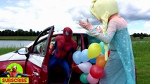 Spiderman BALLOON Prank! w/ Spiderman, Frozen Elsa - Fun Superheroes by SHMIRL