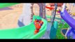 Baymax and Mcqueen Pool Party with Spiderman ! Waterslides and Jumps in Radiator Springs Kids Video
