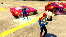 100 Disney cars w/ Spiderman McQueen Colors Childrens Songs Nursery Rhymes