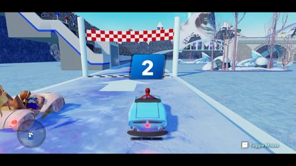Spiderman plays with Frozen Disney princess | Cars Race   Children Songs