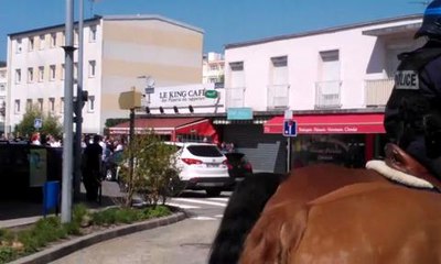 Pour la premiere fois, la police engage une brigade equestre au stade Marcel- Picot...