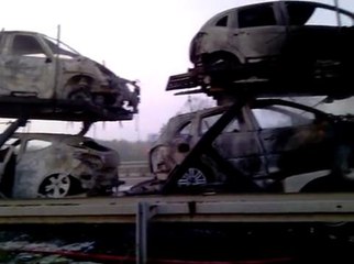 Poids lourd en feu en Meuse