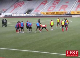 Entrainement ASNL devant les supporters