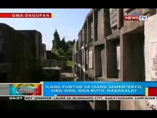 Ilang puntod sa isang sementeryo sa Dagupan City, sira-sira; mga buto, nakakalat