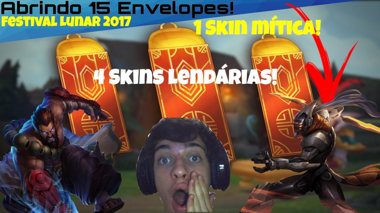 Abrindo 15 Envelopes do Festival Lunar 2017 - League of Legends