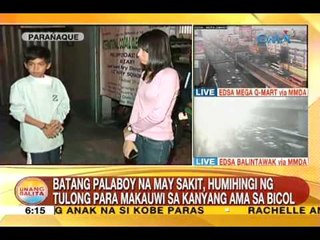 UB: Batang palaboy na may sakit, humihingi ng tulong para makauwi sa kanyang ama sa Bicol