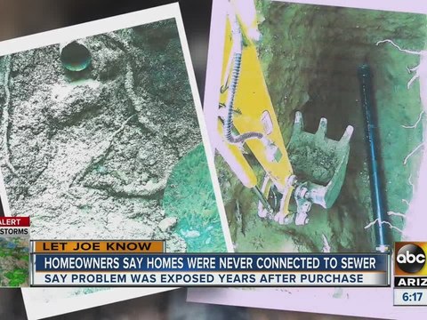 Homeowners say homes were never connected to a sewer