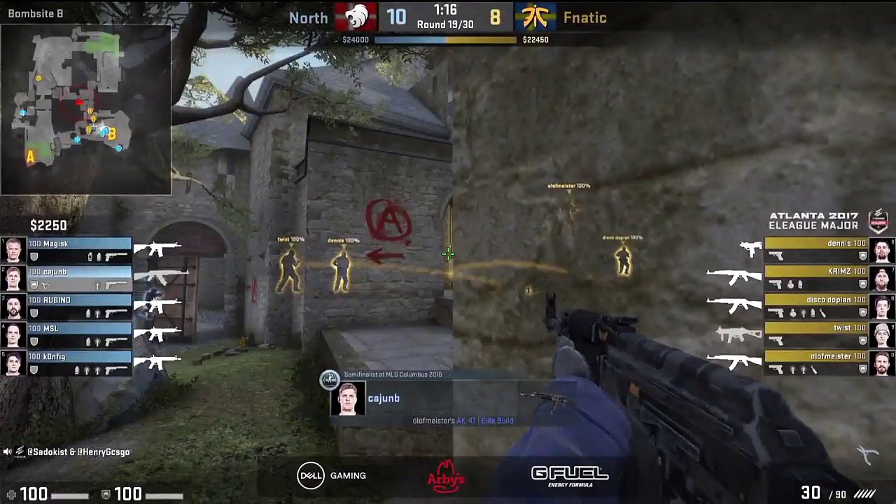 CAJUNB 4K - North vs FNATIC (CSGO ELEAGUE ATLANTA 2017)