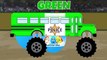 Police Monster Truck Bus - Learning to Count 1 to 10 - Teach Numbers - Monster Trucks for Children