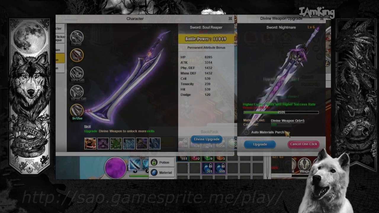 SAO's Legend - Upgrading Divine Weapon Lv 5 to Lv 6