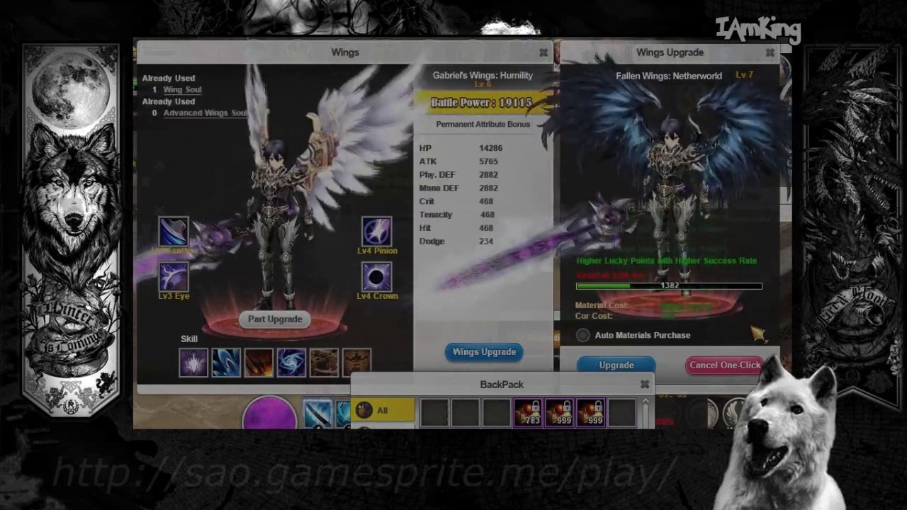 SAO's Legend - Upgrading Wigs Lv 6 to Lv 7 (+account update)