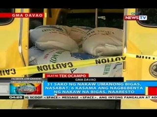 BP: 31 sako ng nakaw umanong bigas, nasabat sa Davao City