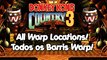 Donkey Kong Country 3 Tutorial - All Warp Barrels Todas as Warp Barrels