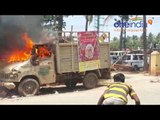 Bengaluru protest over PF, Watch workers setting vehicles on fire