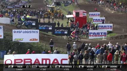 MXGP of Europe Jeffrey Herlings battle with Jeremy Van Horebeek and Evgeny Bobryshev for second position