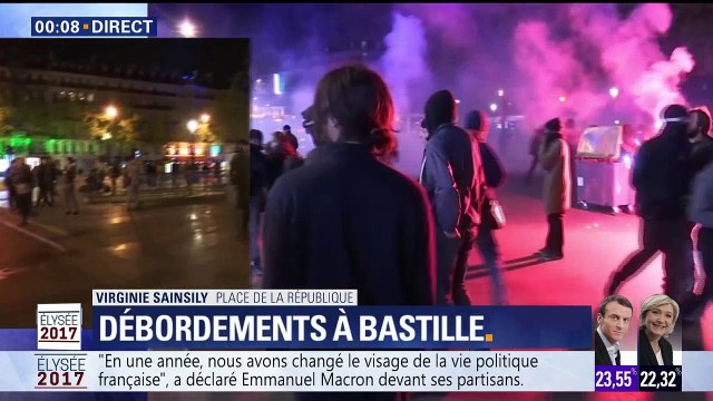 Présidentielle: tensions et débordements à Paris, à Bastille et République