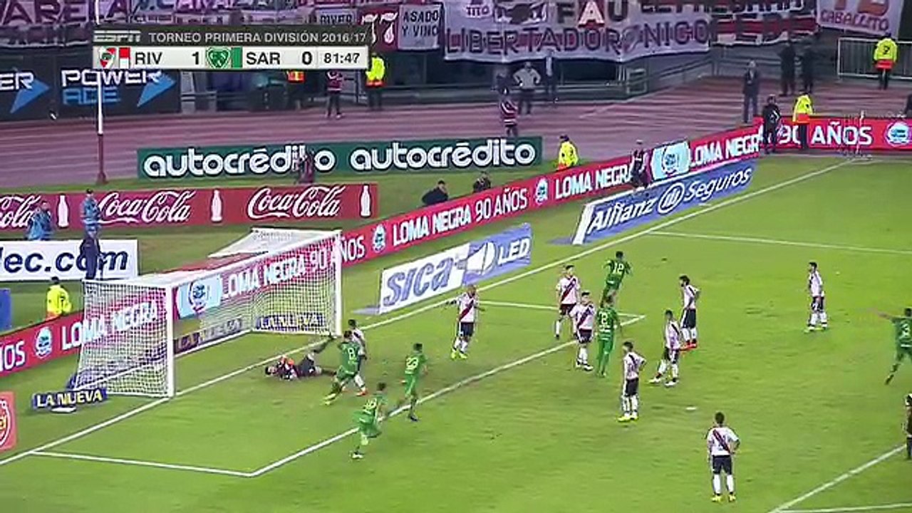 Primera Division: River Plate 1 - Sarmiento 1 (Perez Godoy)