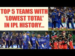 IPL 10: Top 5 lowest team totals of IPL history, RCB leads the list | Oneindia News