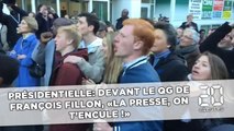 Présidentielle: Devant le QG de François Fillon, «la presse, on t’encule!»