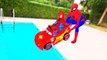 Spiderman PUSH KIDS INTO POOL?! w/ Hulk & Joker Funny Movie Toys Police Cars Video FUN in