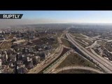 Evacuation of east Aleppo : 20 buses to transport 5K rebels with families (drone footage)