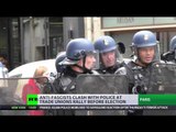 Tear gas, smoke grenades & flares: Violence erupts at Paris protest day before election