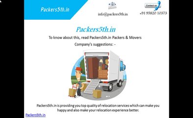 Select the experienced team Packers5th.in Packers and Movers Company for your Move