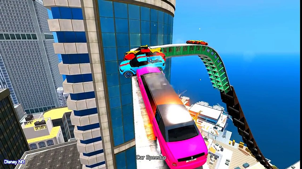 Color Long Cars in Spiderman Cartoon Videos for Kids - Learn Numbers and Fun Colours for Kids