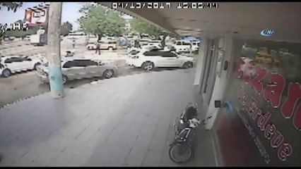Loose tire rolls into pharmacy, hitting two people