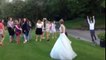 Throwing bouquet of flowers wedding ceremony