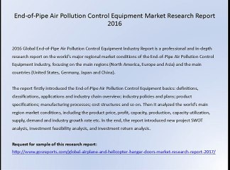 End-of-Pipe Air Pollution Control Equipment Market Research Report 2016