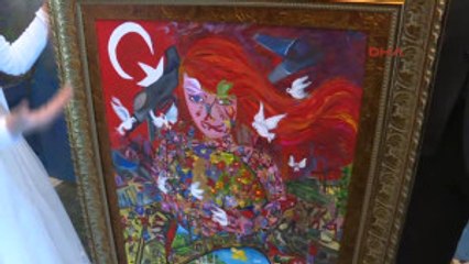 Cumhurbaşkanı Erdoğan'a 6'ncı Sınıf Öğrencisi Dilara'dan Hediye Yağlı Boya Tablosu