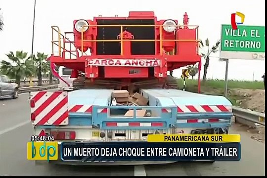 Un muerto dejó choque entre camioneta y tráiler en la Panamericana Sur