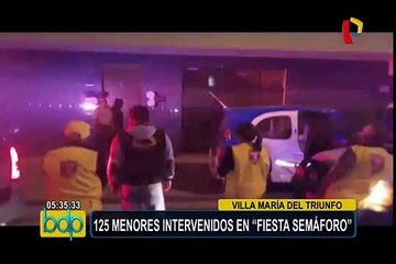 VMT: al menos 125 menores intervenidos en ‘fiesta semáforo’