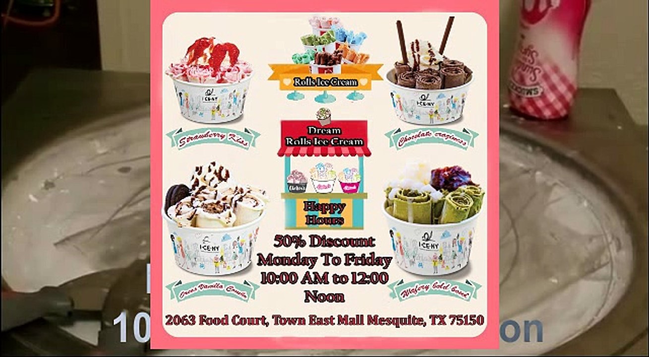 DreamRollsIce - Thai Rolls Ice Cream In Garland...