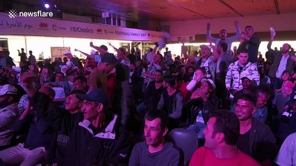 Refugees in Greece celebrate Messi's winning goal in El Clasico