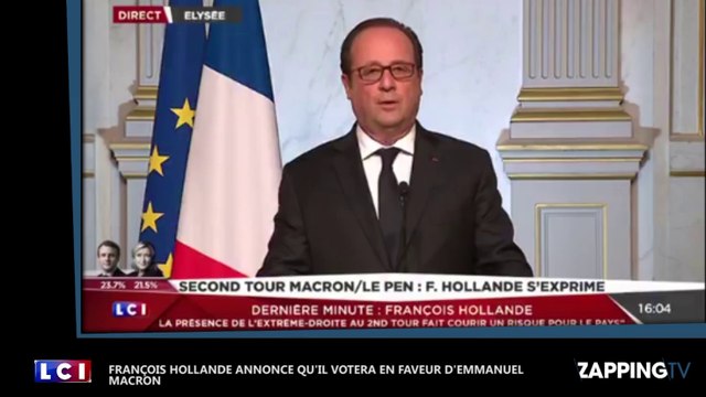 Présidentielle 2017 : François Hollande appelle à voter Emmanuel Macron