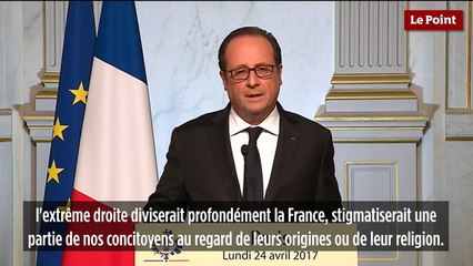 François Hollande appelle à voter Emmanuel Macron au second tour