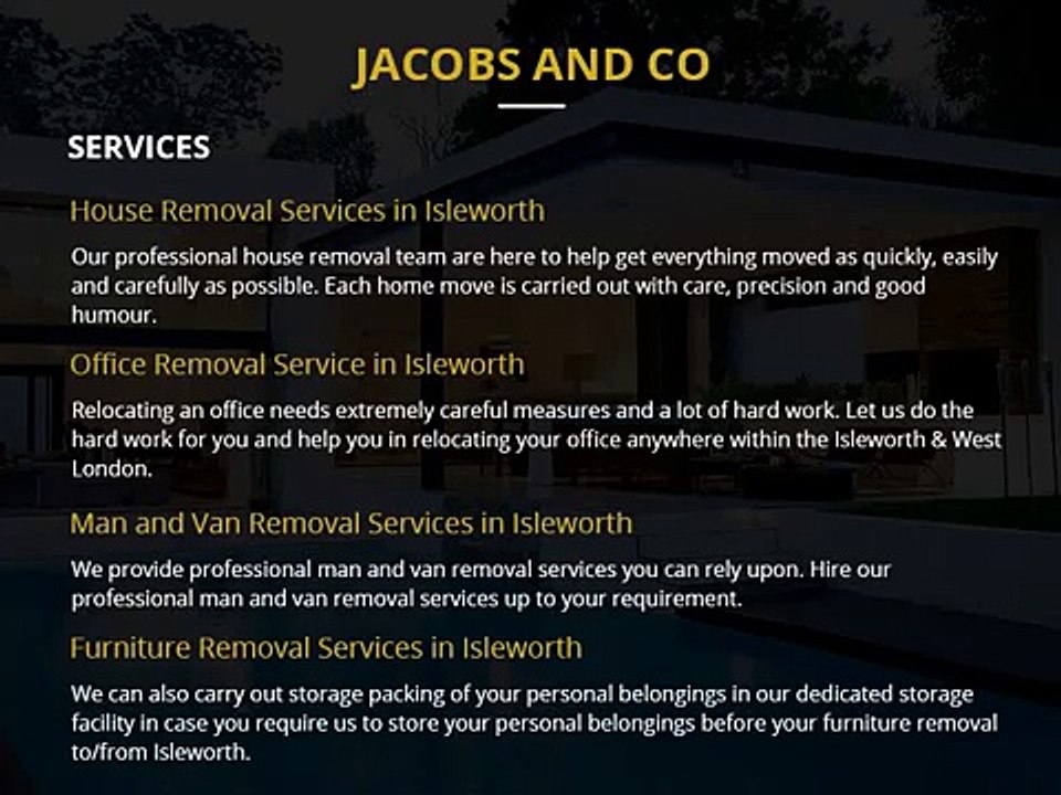 Man and Van Removals Services in Isleworth