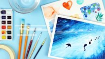 Watercolor For Beginners _ Supplies & Watercolor Techniques for Beginners & Painting the Ocean-Wg_