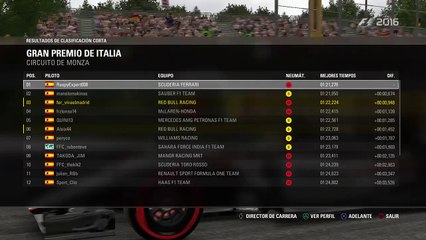 F1 FRIENDS CUP | 10/10 GP ITALIA | T.XVI | CLASIFICACIÓN |