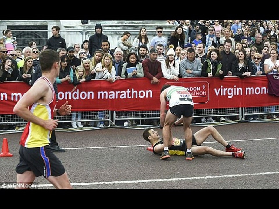 London Marathon runner aided over line thanks his helper
