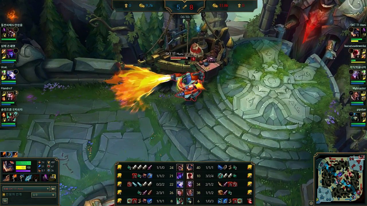 [KR Challenger] League of Legends | SKT T1 Huni - Rumble | Top