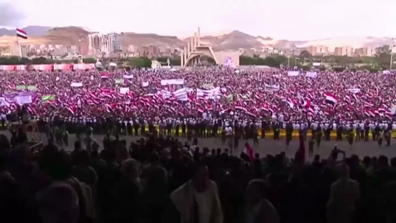 Yemenis rally in Sana'a to mark second anniversary of war