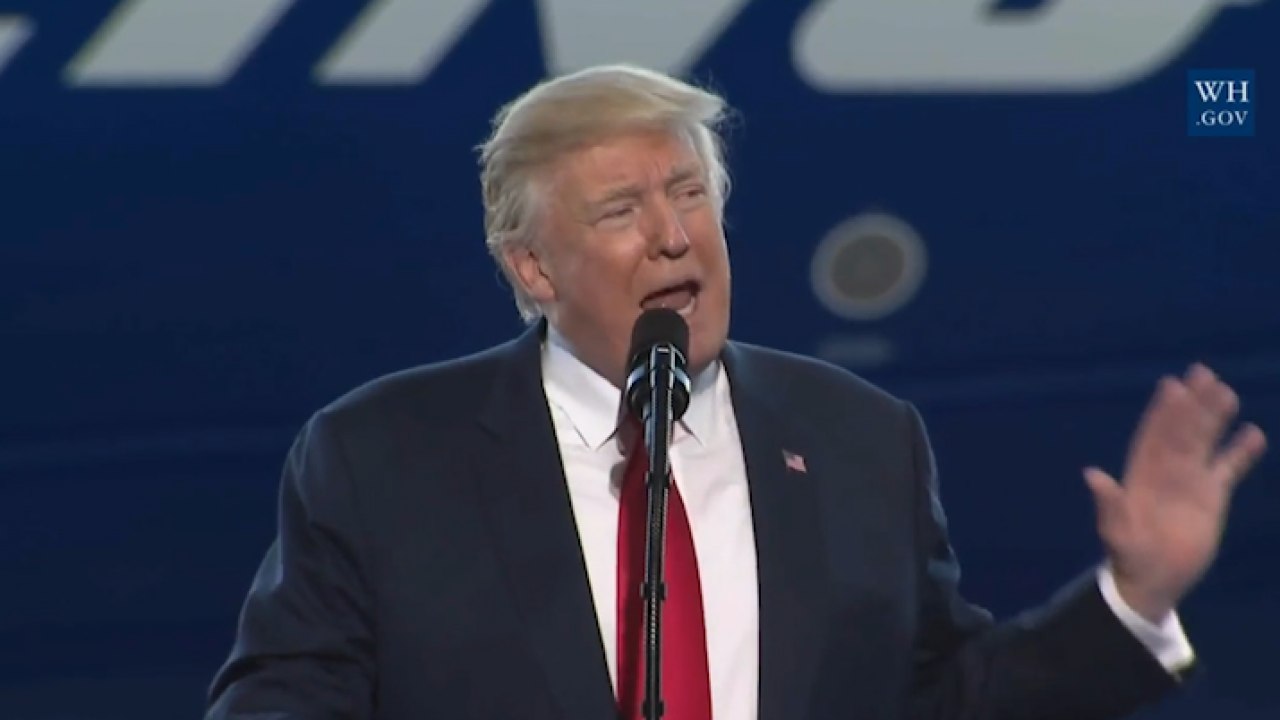 Trump pledges to prioritise American manufacturing during Boeing visit