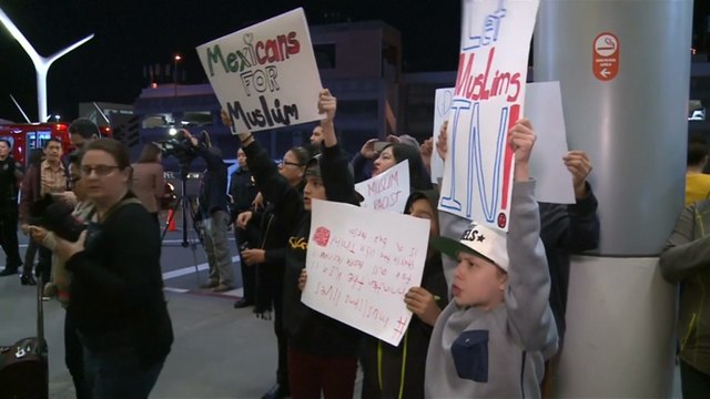 Protests erupt across US after Donald Trump signs immigration order
