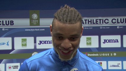 Après HAC - Lens (1-0), réaction d'Harold Moukoudi